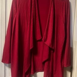 Cj Banks ~ Women’s ~ Cardigan ~ Top ~ 1X ~ Red ~ Open Front ~ Beaded Details